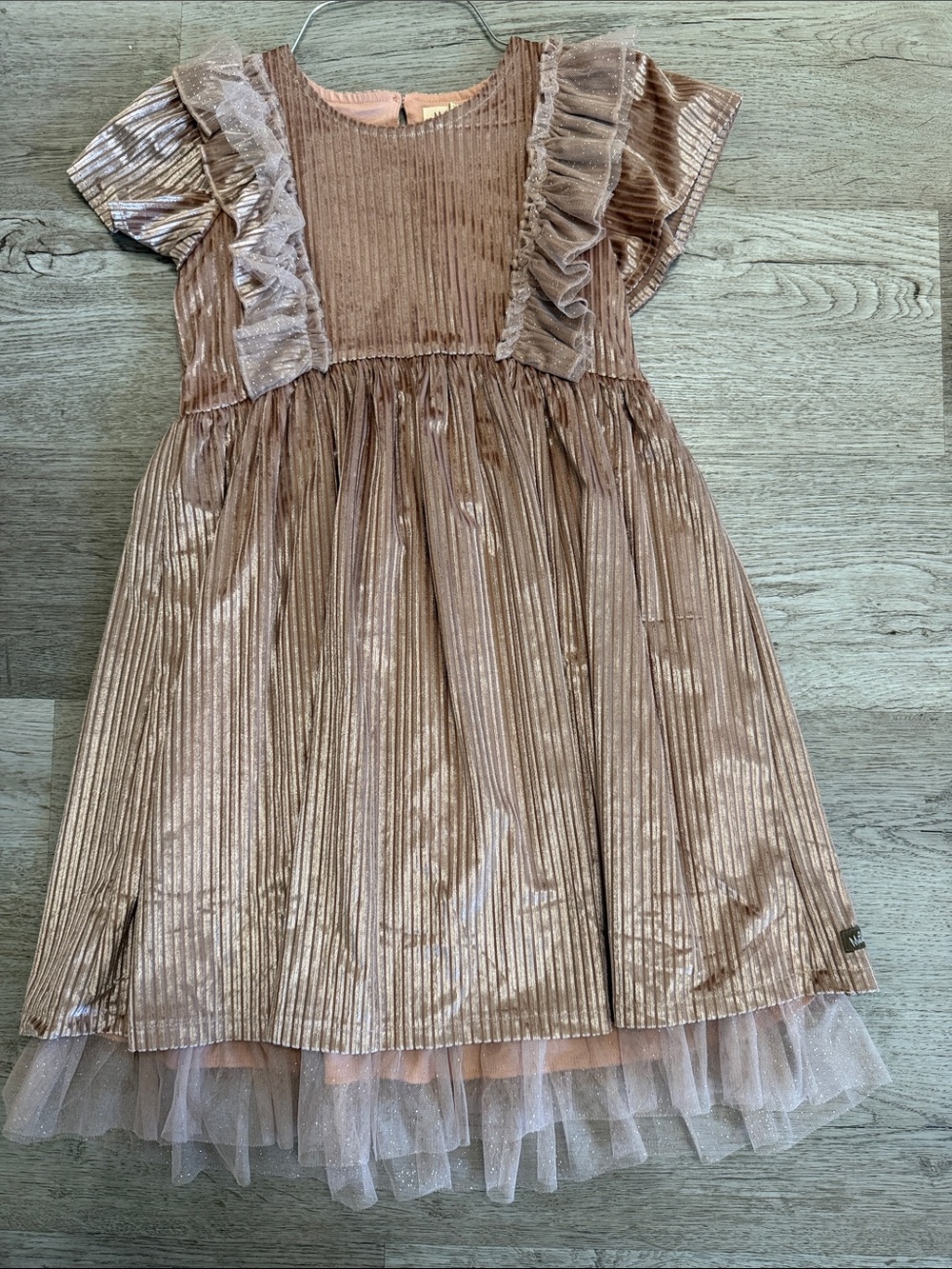 Matilda Jane Rose Gold Ruffle Pleated Party Dress